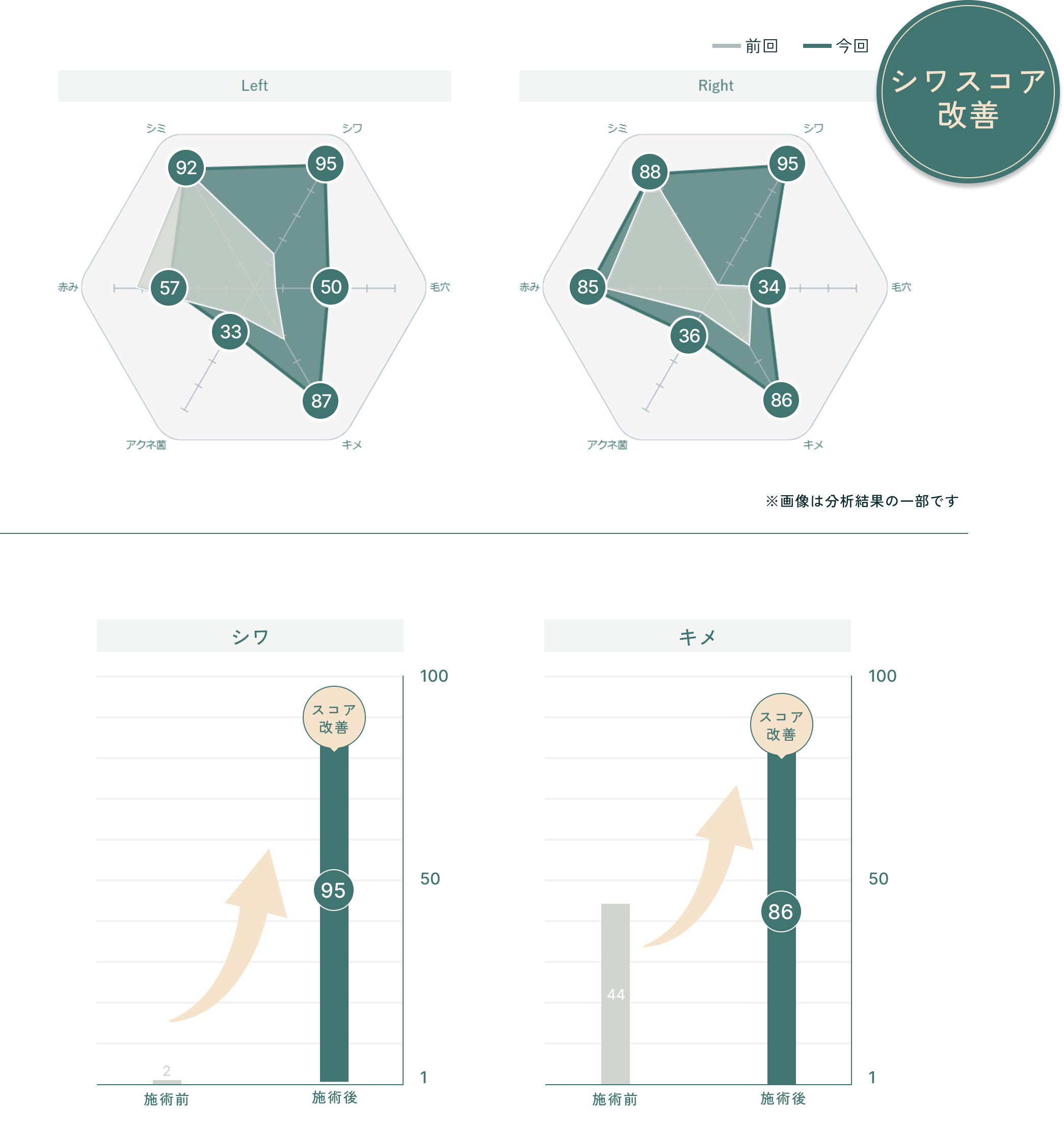肌ビジュアルスコアの変化